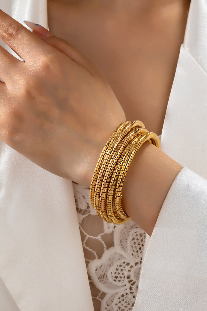 Gold Coil Snake Chain Wrap Bracelet