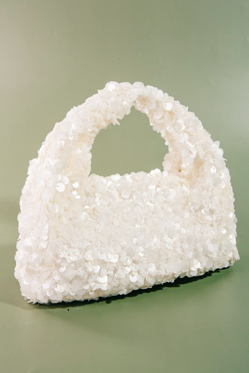 The White Sequin Hobo Bag