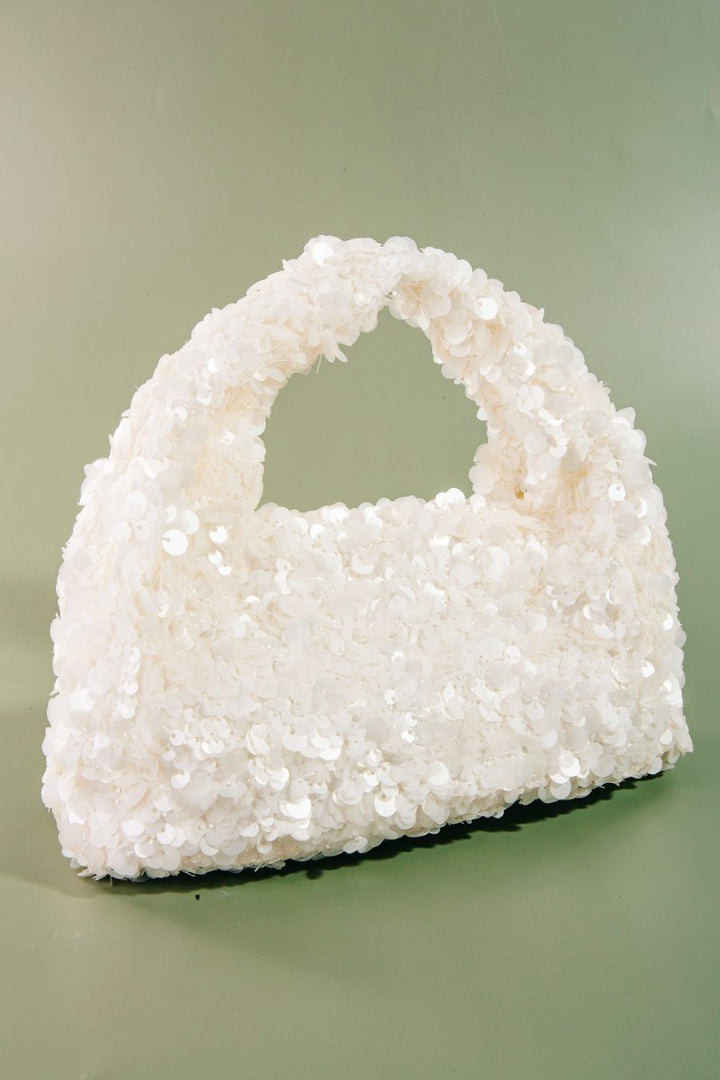 The White Sequin Hobo Bag