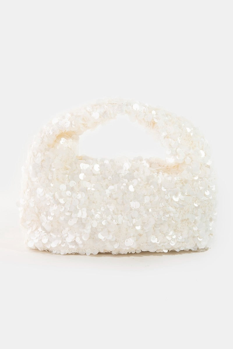 The White Sequin Hobo Bag