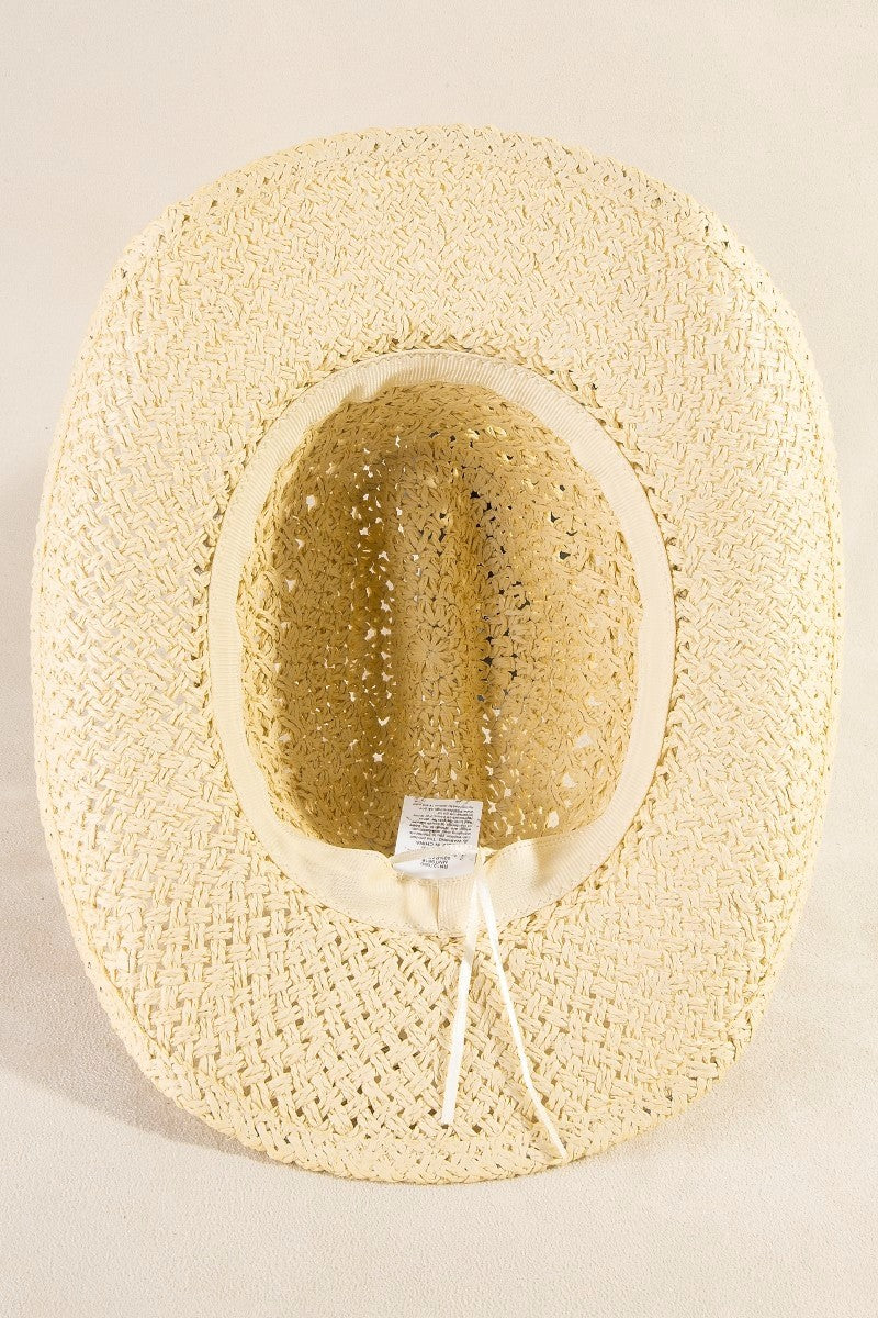 The Turquoise Beaded Crochet Cowboy Hat