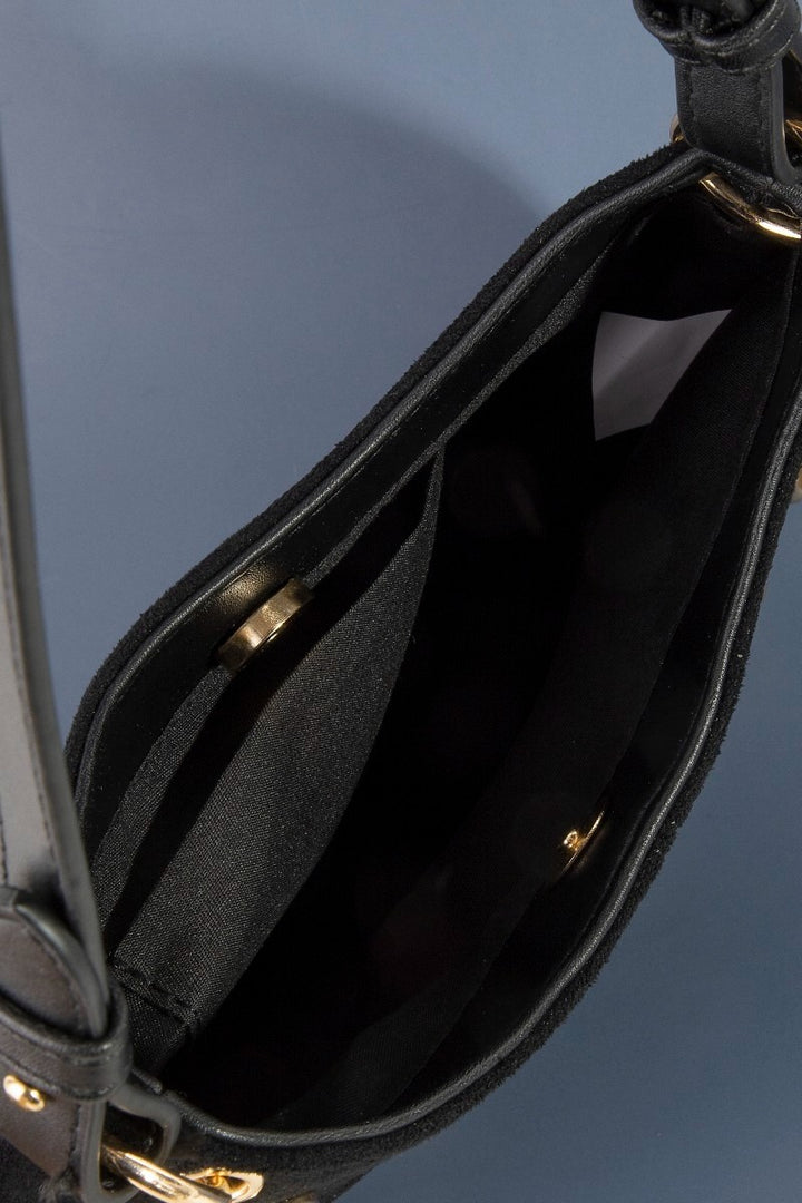 The Gold Stud Suede Hobo Bag