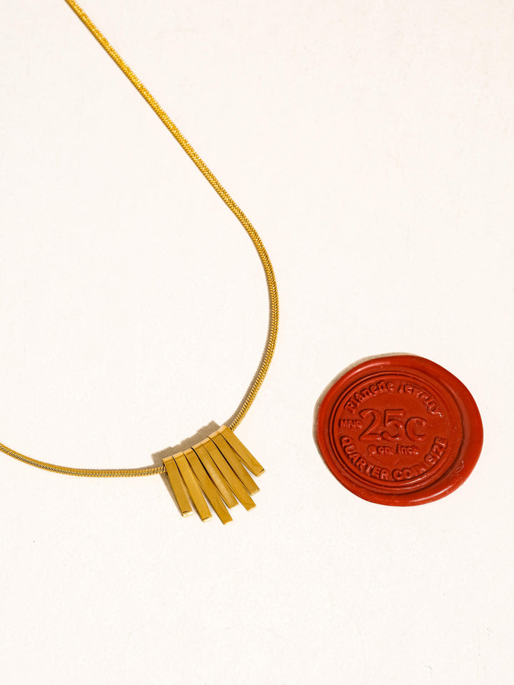 DECO FAN BAR PENDANT NECKLACE