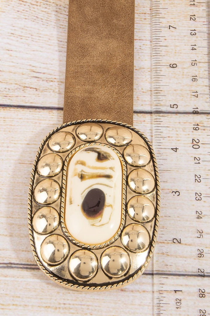 MAVERICK CONCHO BUCKLE SUEDE BELT