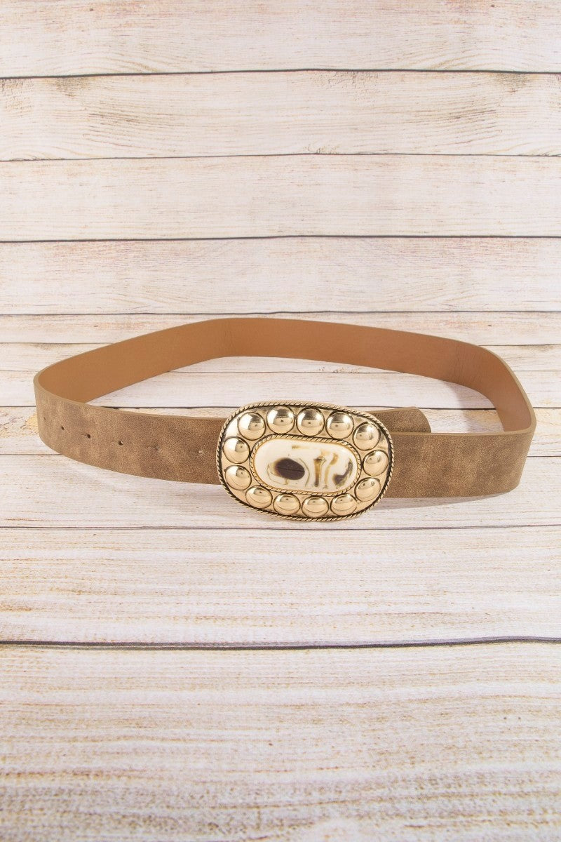 MAVERICK CONCHO BUCKLE SUEDE BELT
