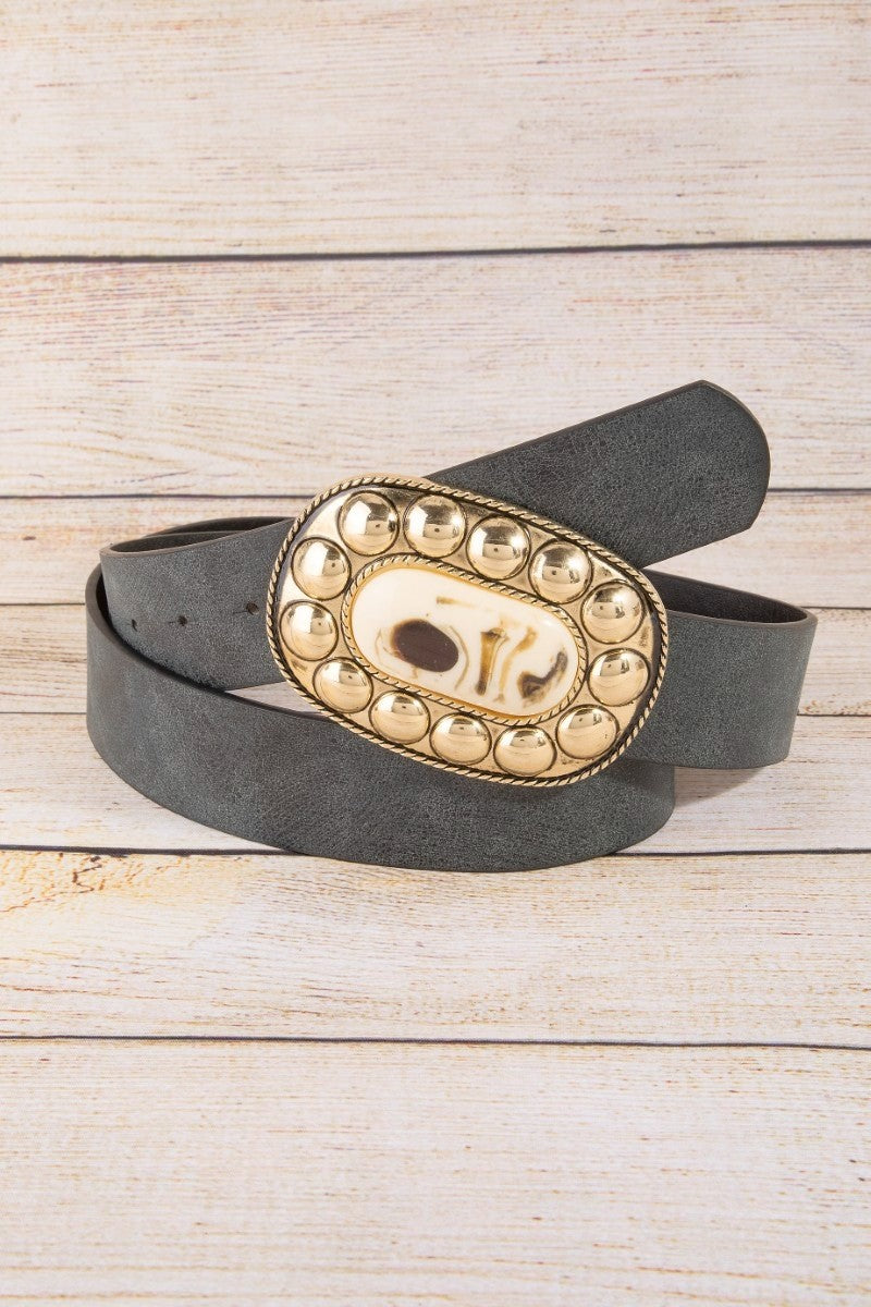 MAVERICK CONCHO BUCKLE SUEDE BELT
