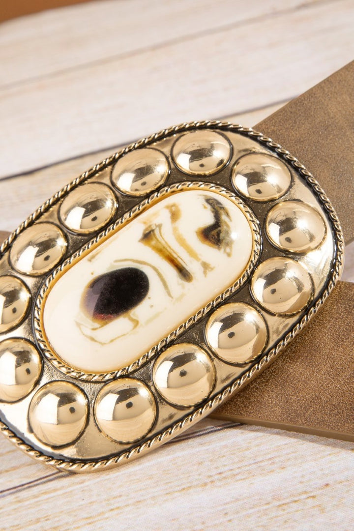 MAVERICK CONCHO BUCKLE SUEDE BELT