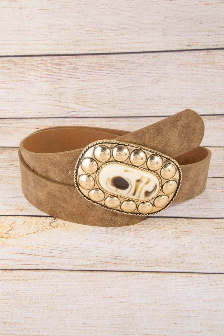 MAVERICK CONCHO BUCKLE SUEDE BELT