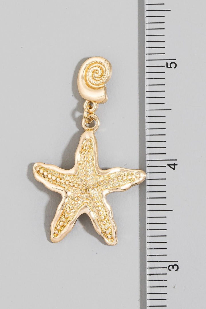 TIDAL SPIRAL SHELL STARFISH EARRING
