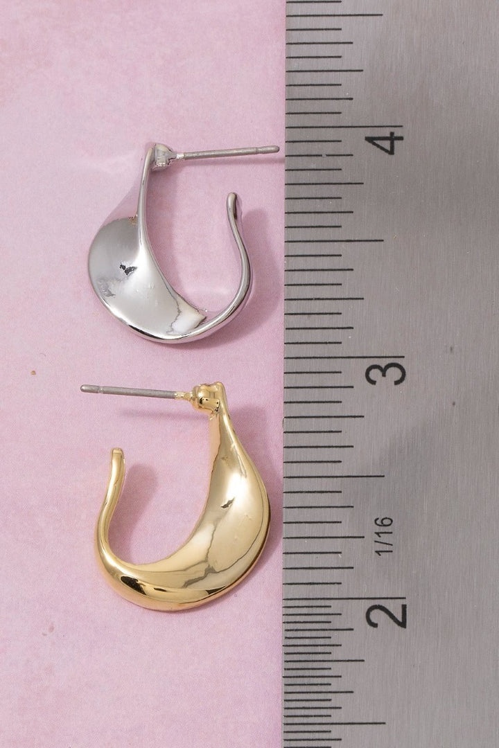Molten Teardrop Open Hoop Earrings