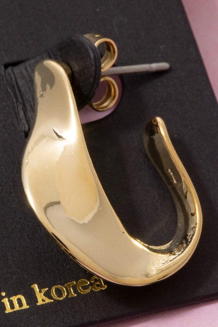Molten Teardrop Open Hoop Earrings