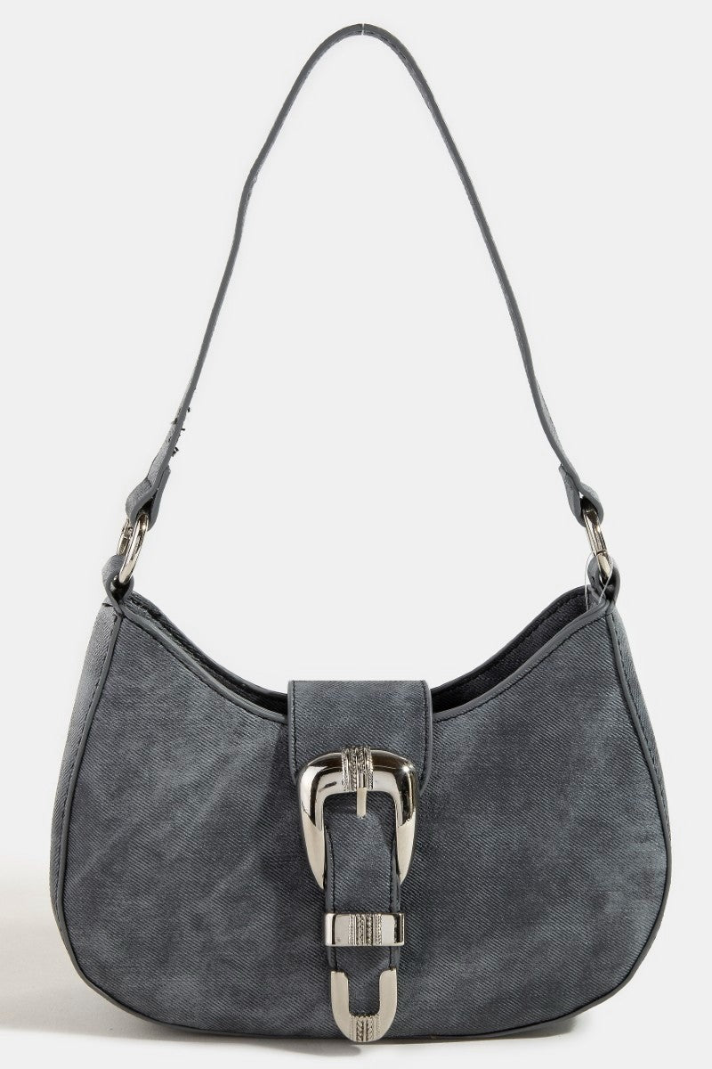 The Western Buckle Denim Hobo Bag
