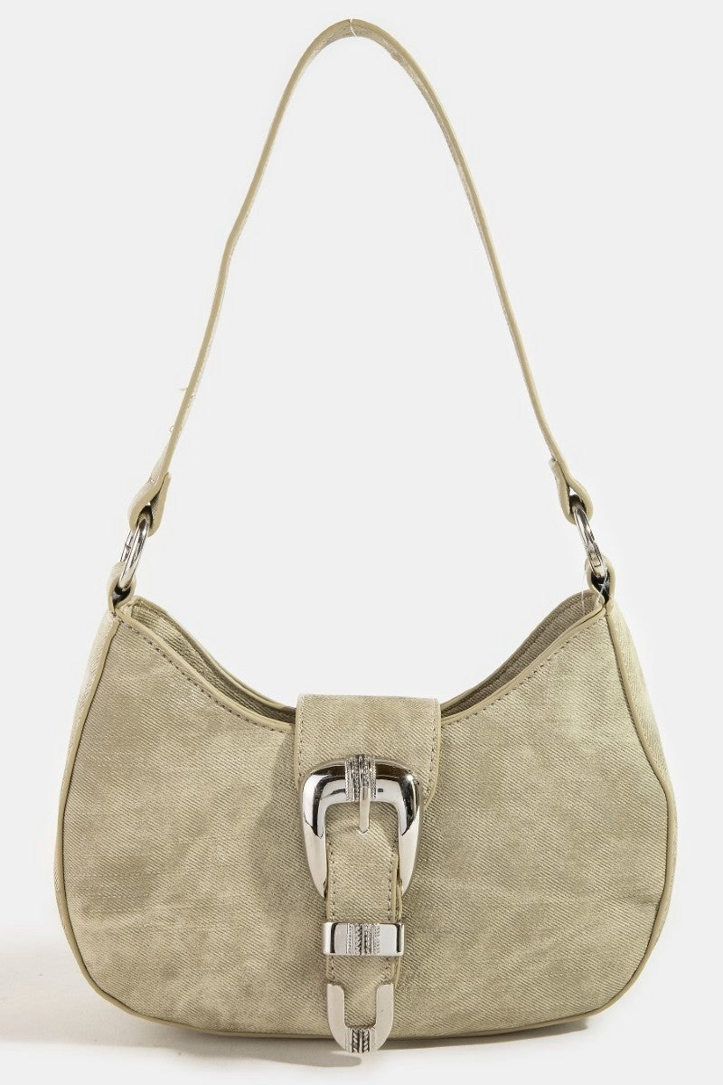 The Western Buckle Denim Hobo Bag