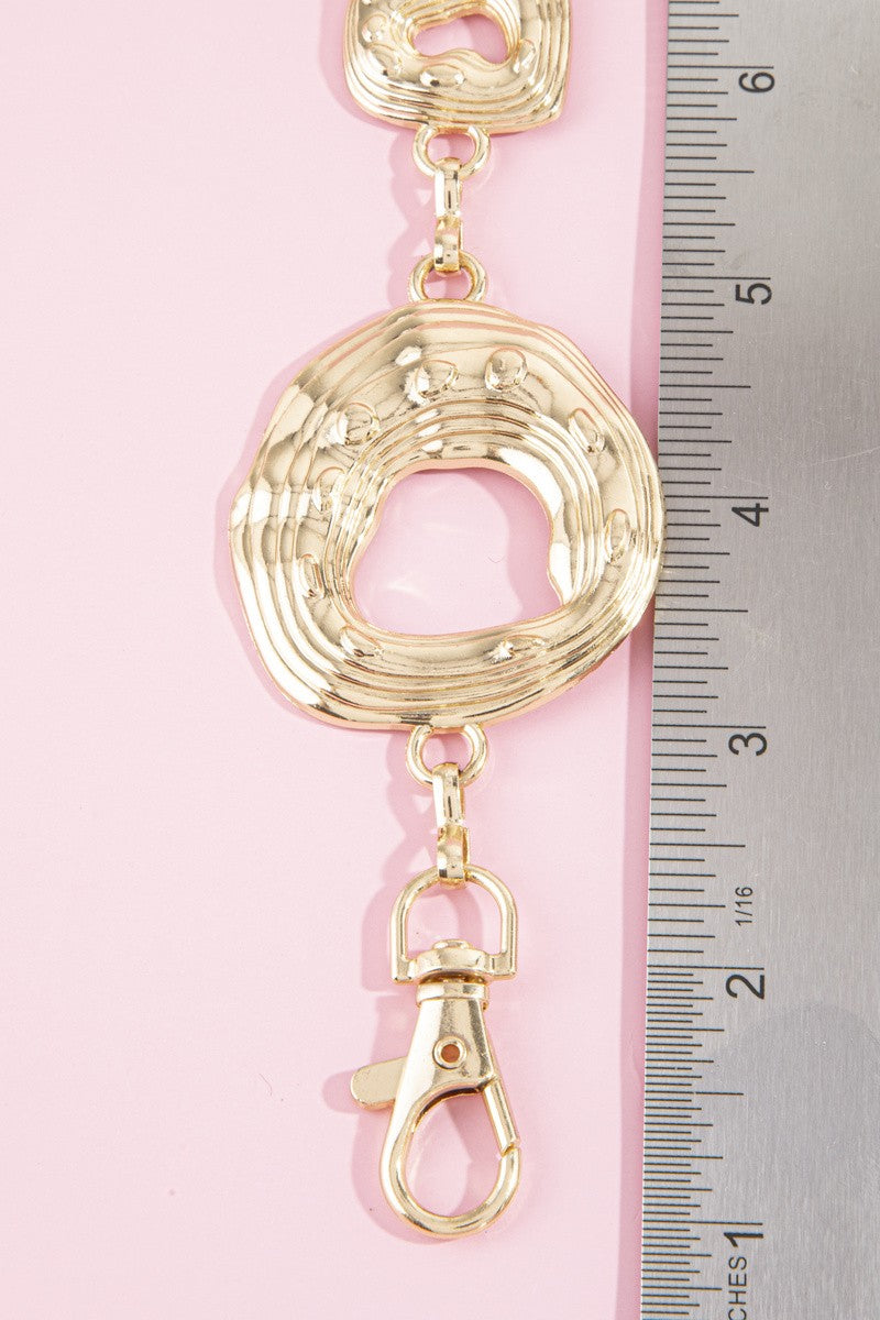 Hammered Open Ring Gold Chain Belt