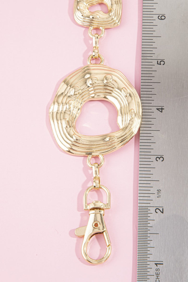 Hammered Open Ring Gold Chain Belt