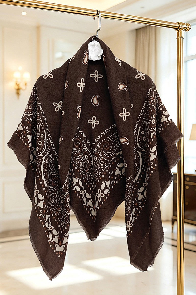 Paisley Scarf Shawl - Brown