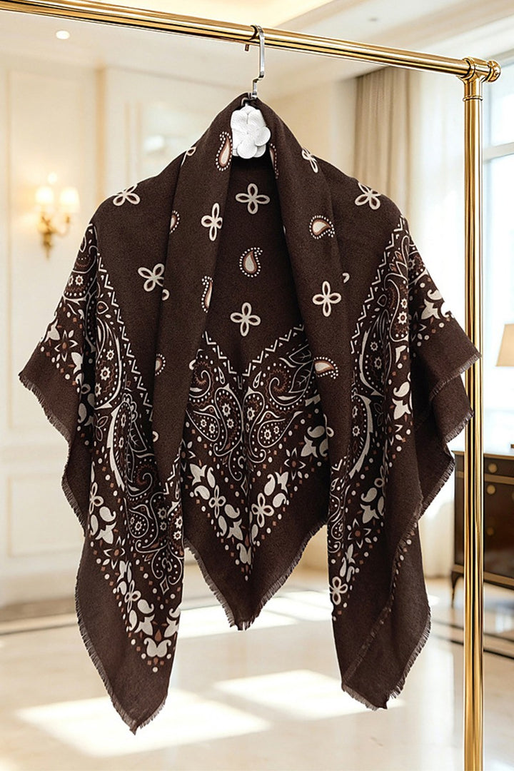 Paisley Scarf Shawl - Brown