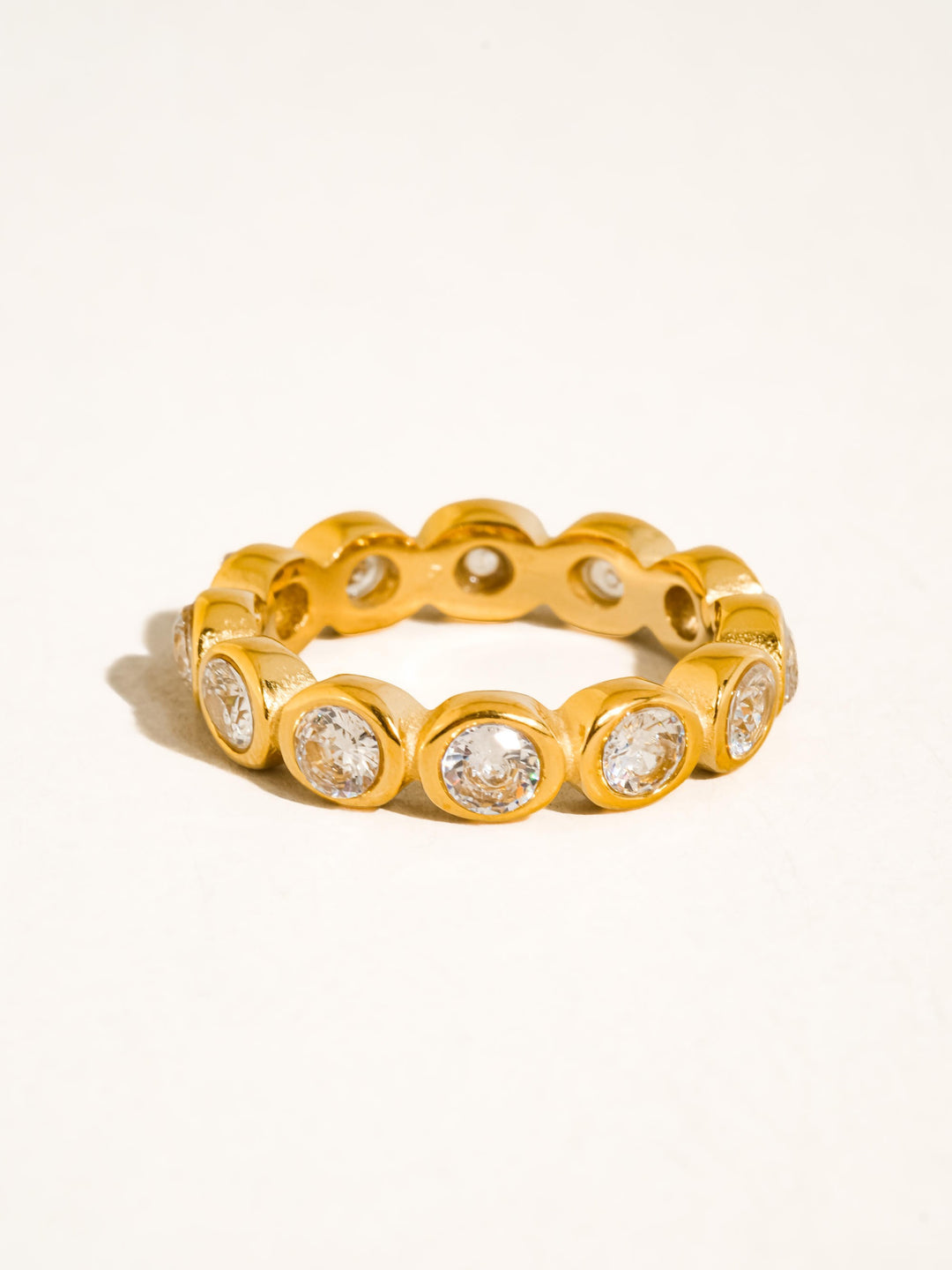 18K Gold Bezel CZ Eternity Ring