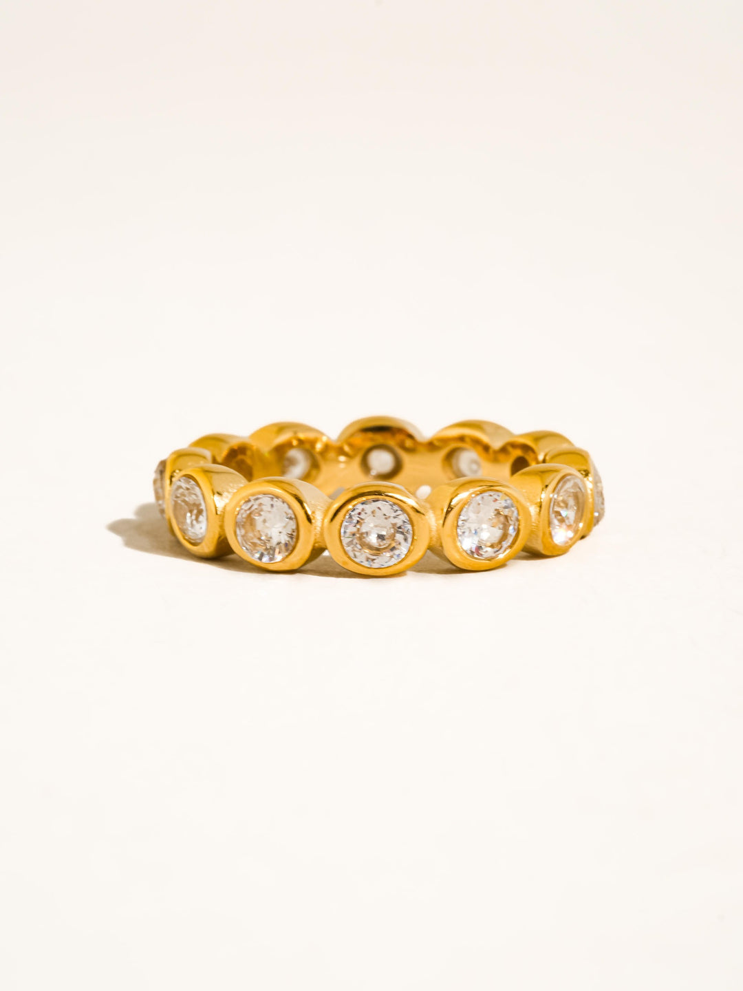 18K Gold Bezel CZ Eternity Ring