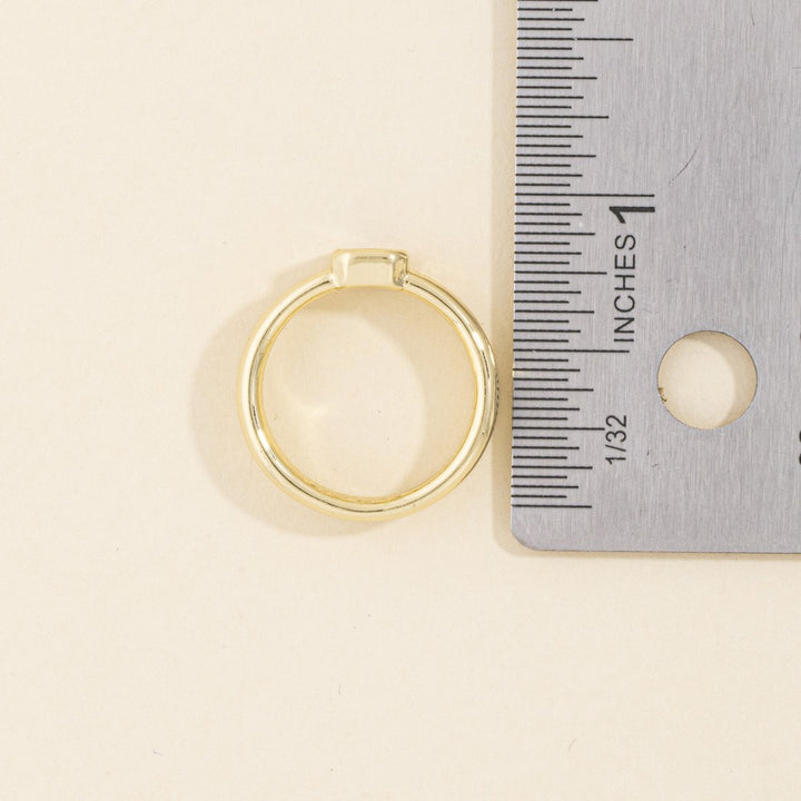 Gold Dipped Triple Band Step Cut Bezel CZ Ring