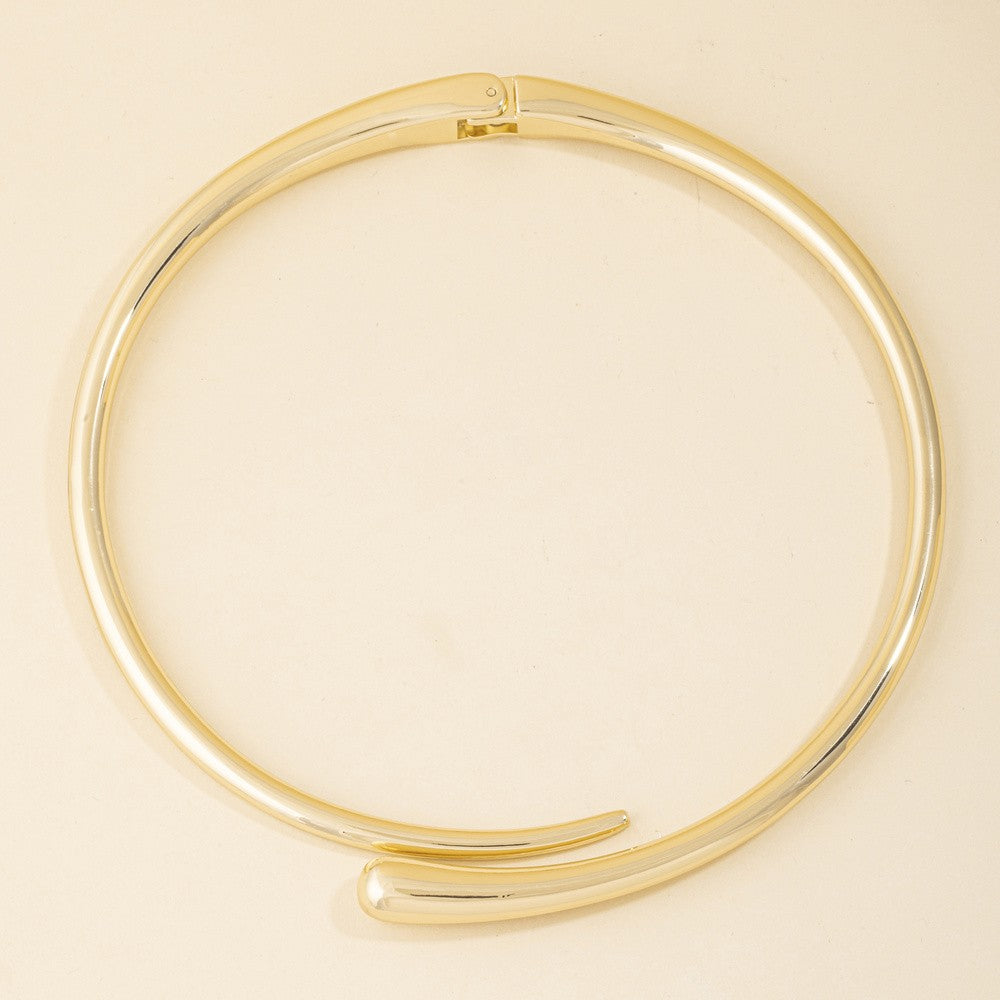 Sleek Teardrop Bypass Collar Choker Necklace