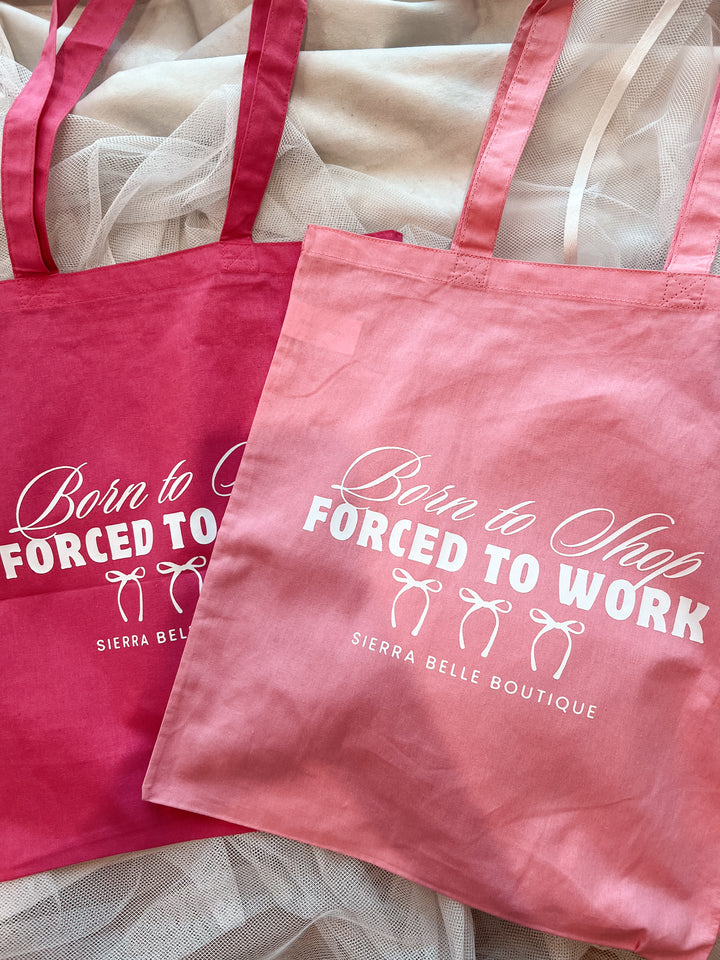 BORN TO SHOP TOTE BAG