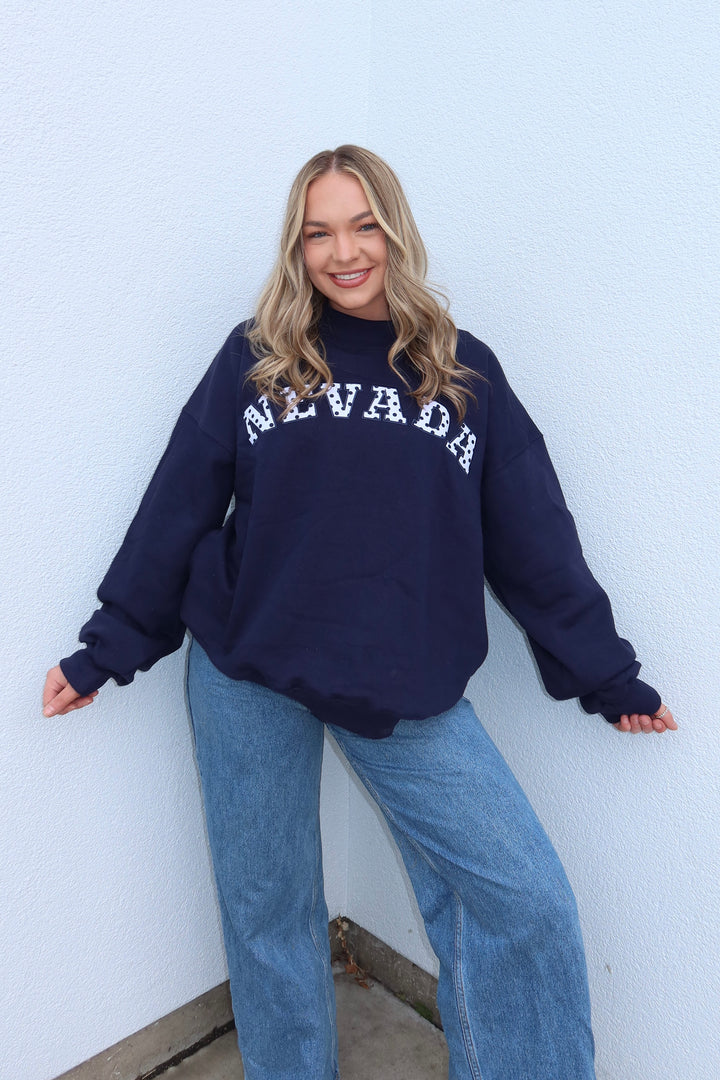 NEVADA MOCKNECK SWEATSHIRT - NAVY