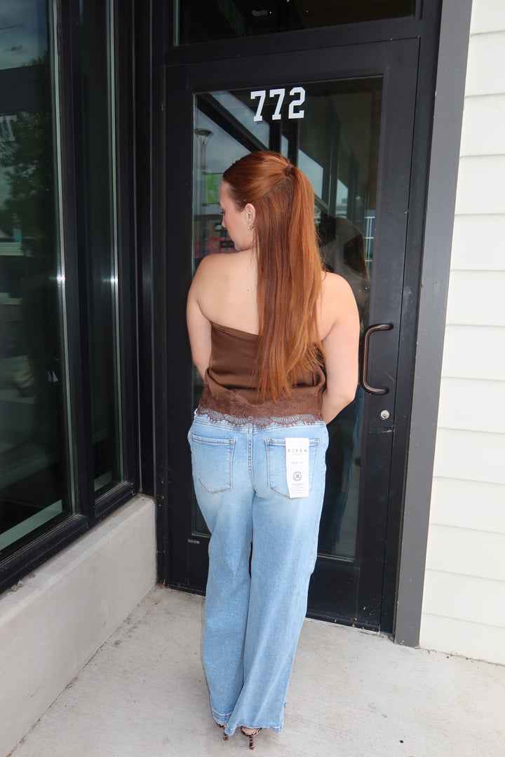 The Darla Lace Tube Top — Chocolate