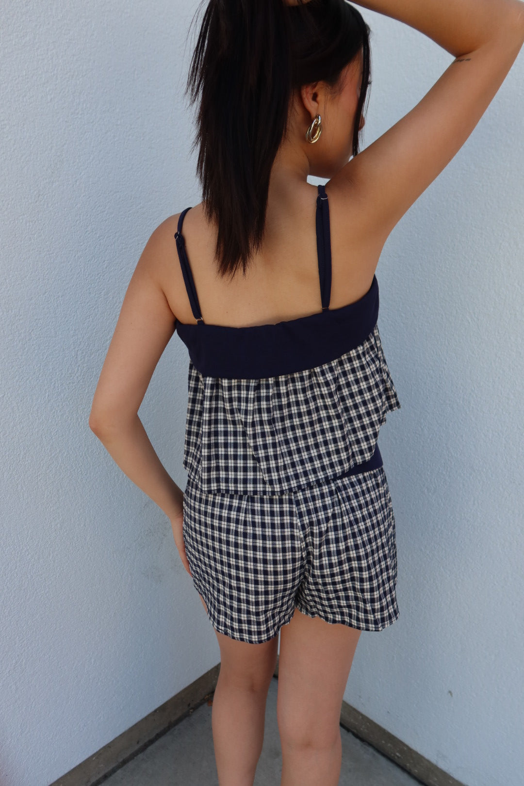 Deanna Gingham Contrast Top