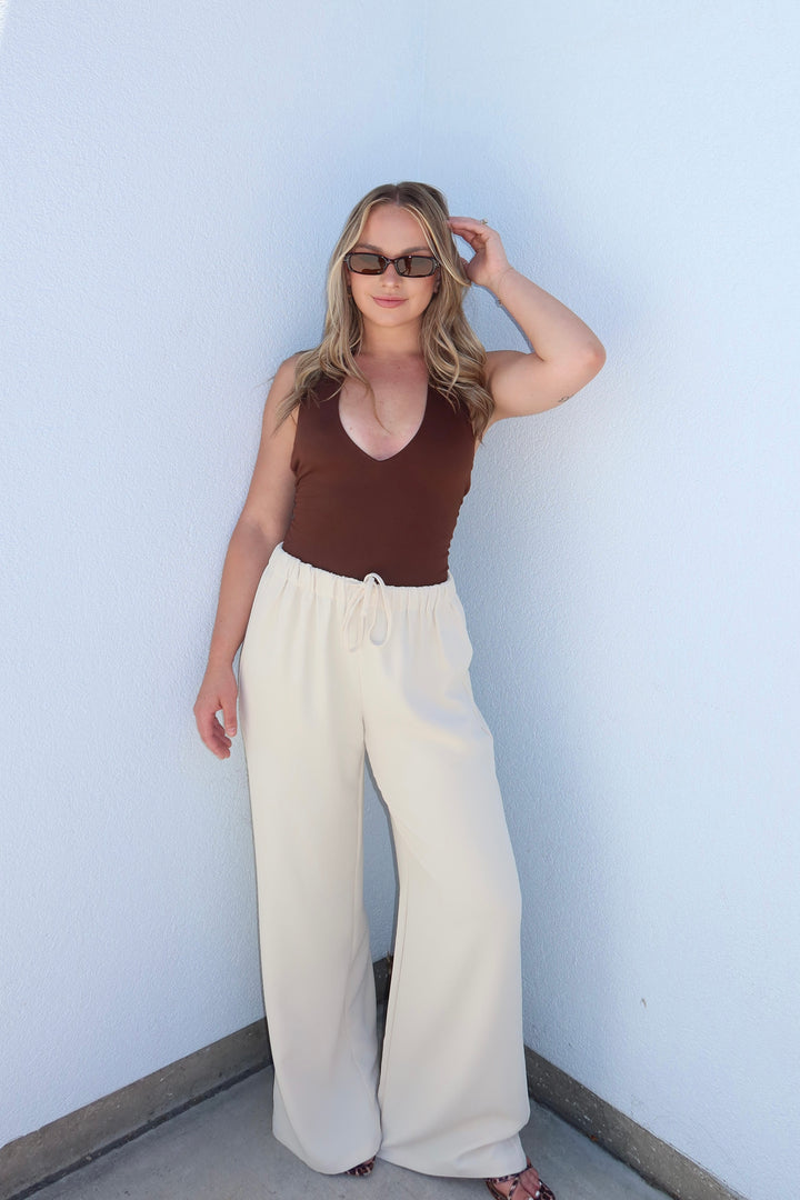 The Siren Halter Bodysuit - Brown