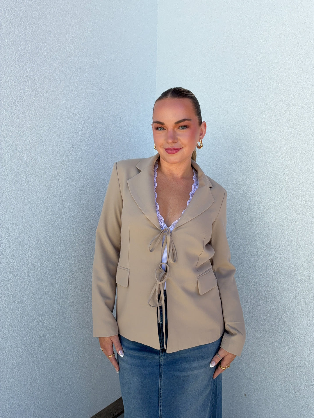 CAMILLE TIE FRONT BLAZER