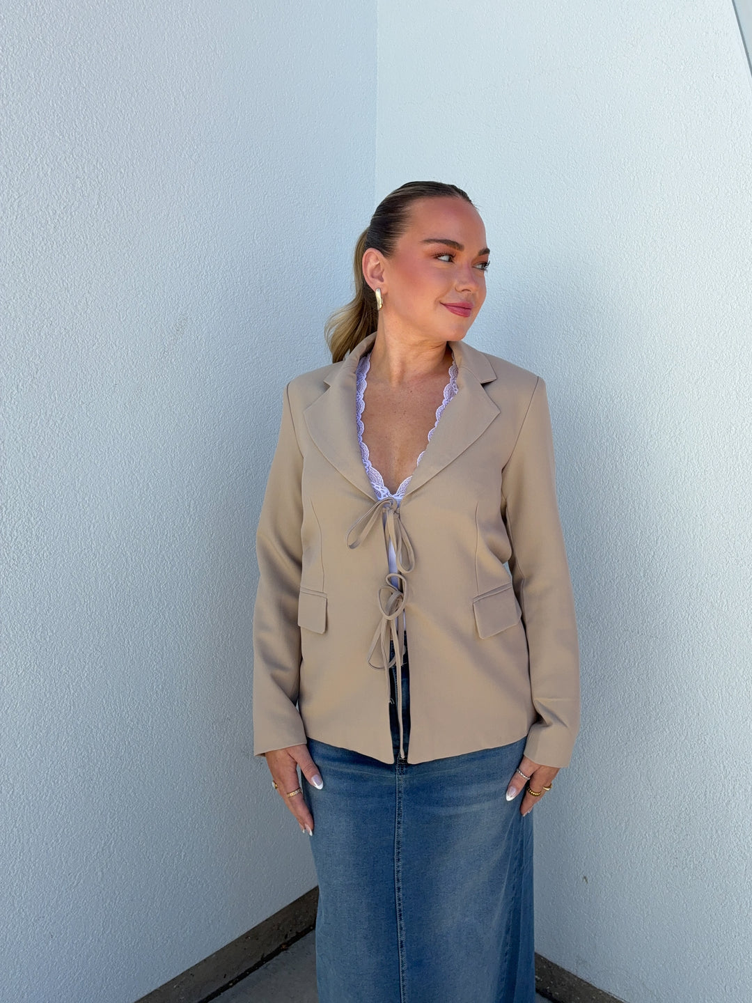 CAMILLE TIE FRONT BLAZER