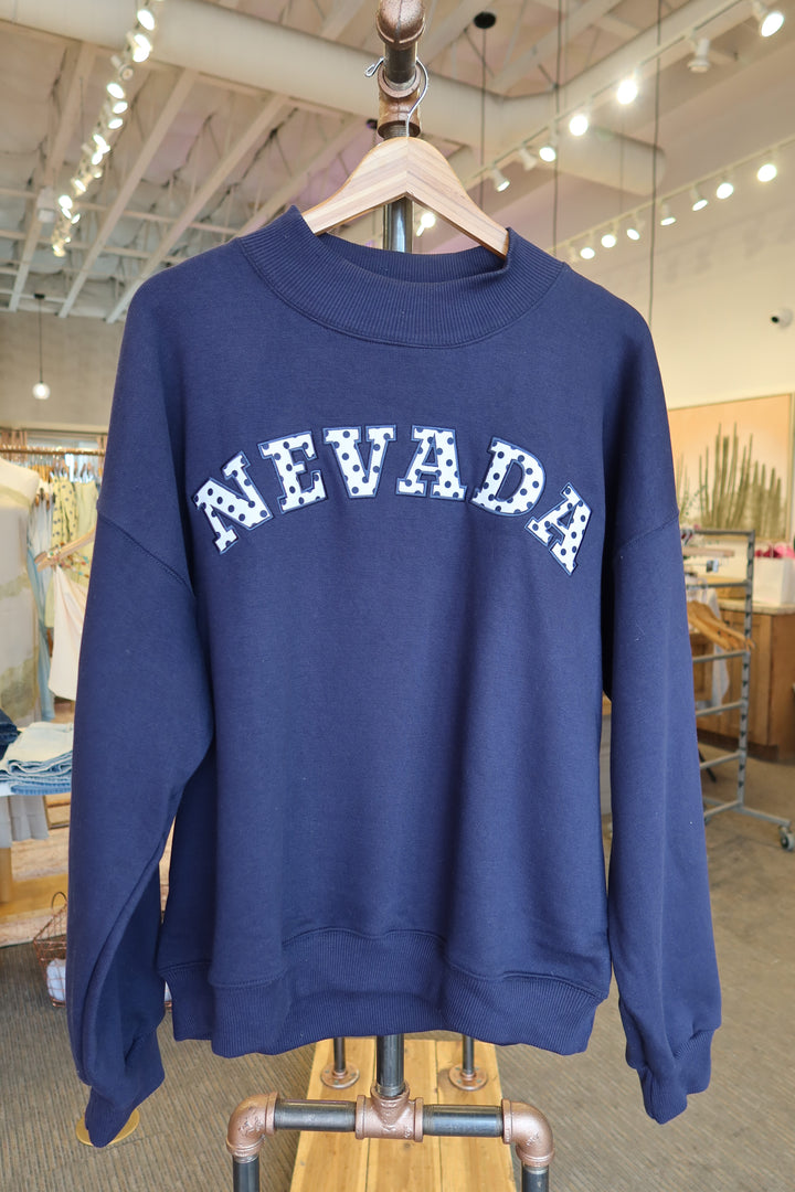 NEVADA MOCKNECK SWEATSHIRT - NAVY