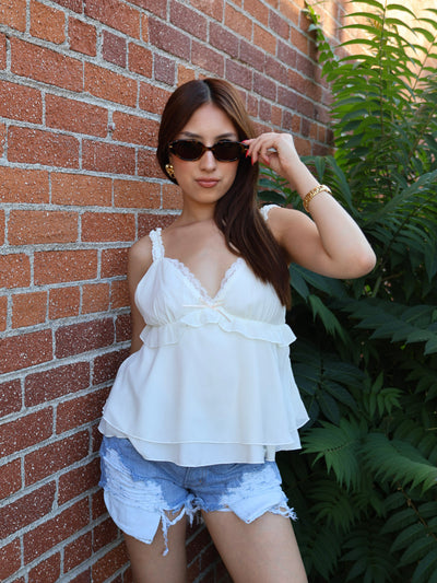 LUNA RUFFLE LACE CAMI