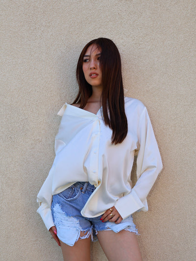 SELENE SATIN BUTTON UP