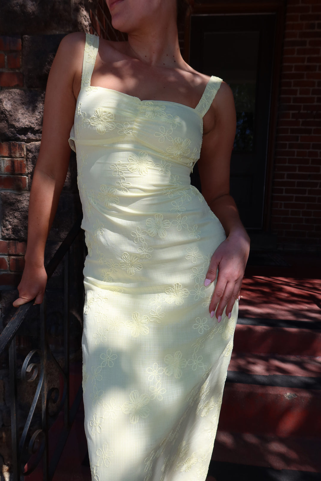SUNSHINE EMBROIDERED MAXI DRESS
