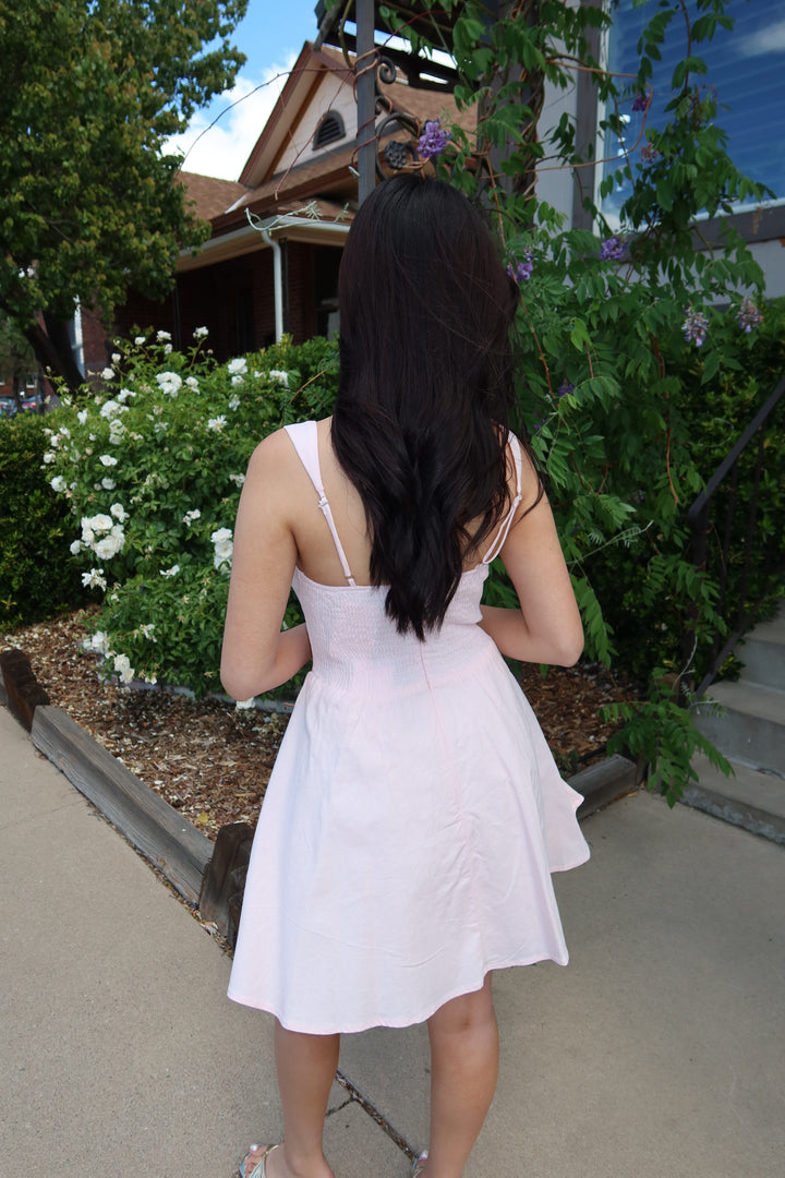 Blush Fit & Flare Sweetheart Mini Dress