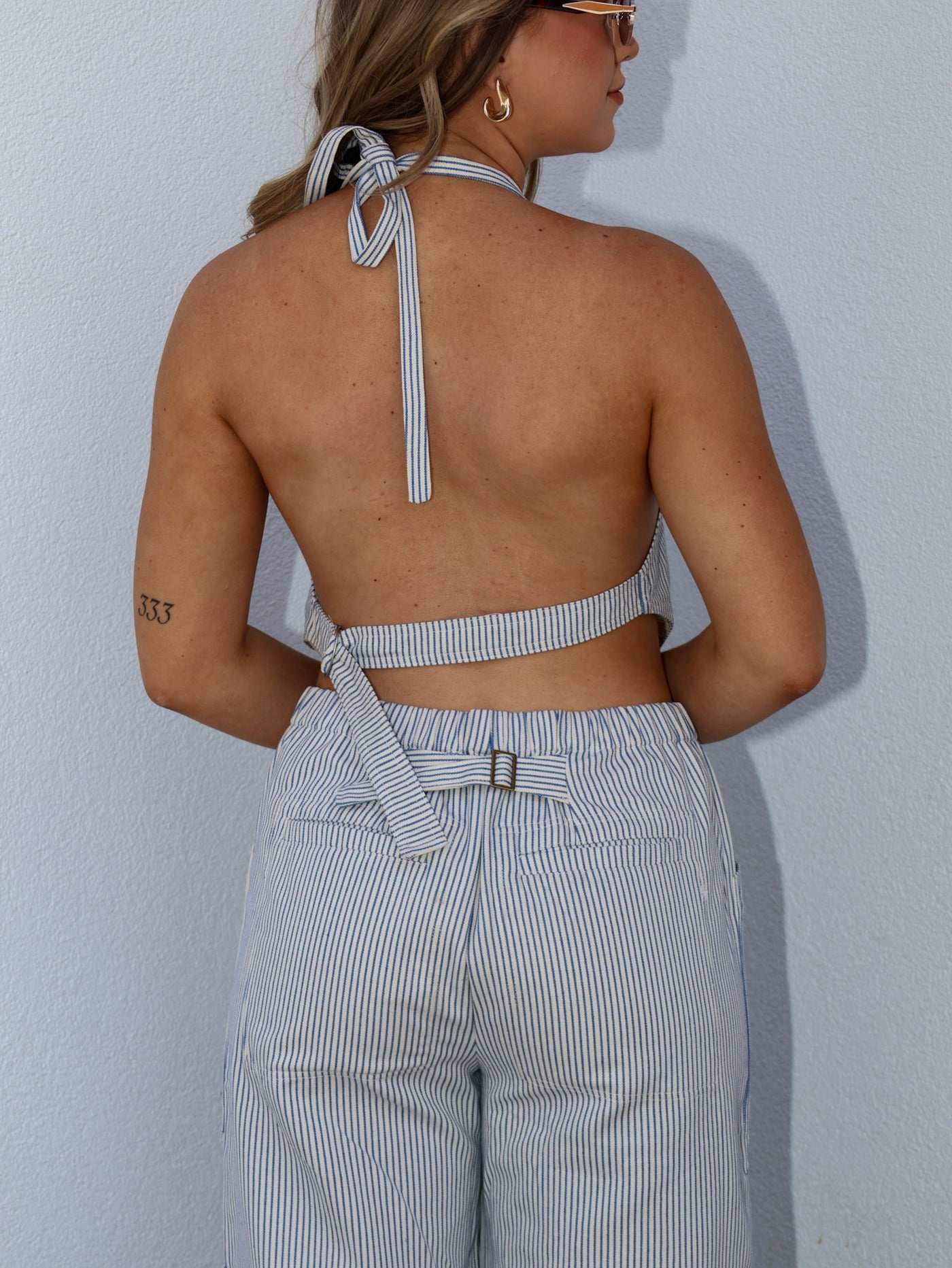 HARBOR STRIPE HALTER TOP