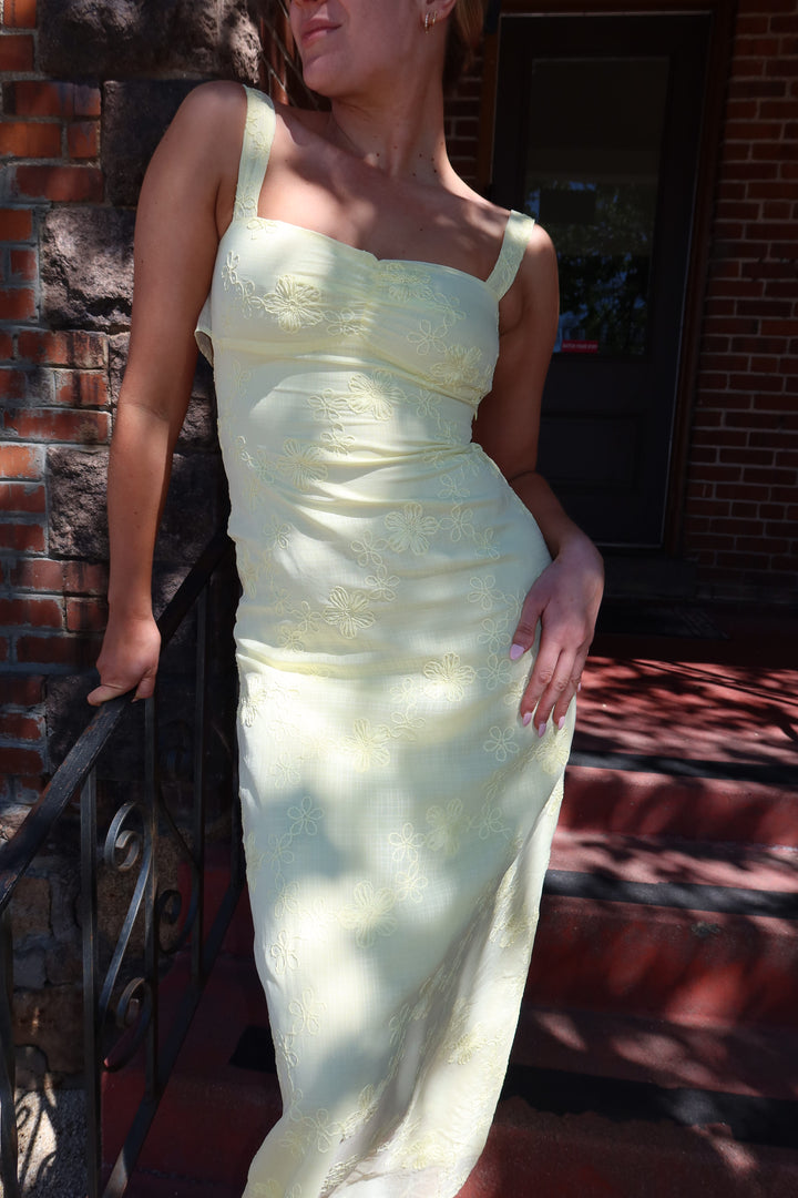 SUNSHINE EMBROIDERED MAXI DRESS
