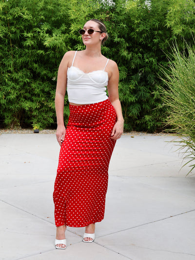 VALERO POLKA DOT MAXI SKIRT