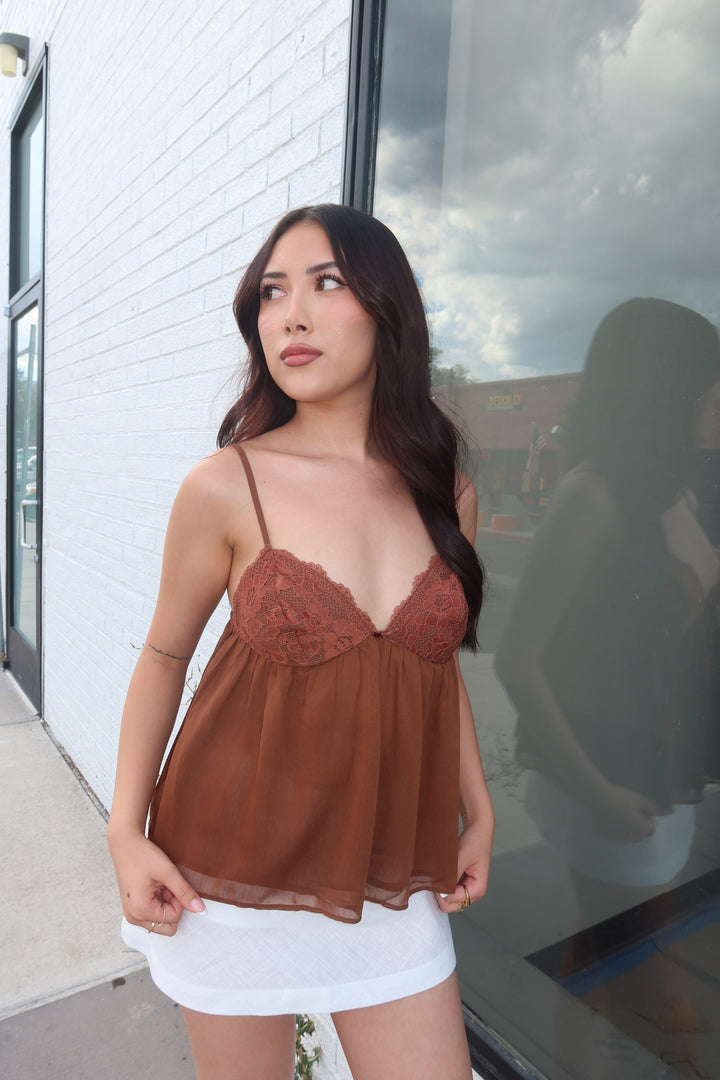 The Mocha Lace Babydoll Cami