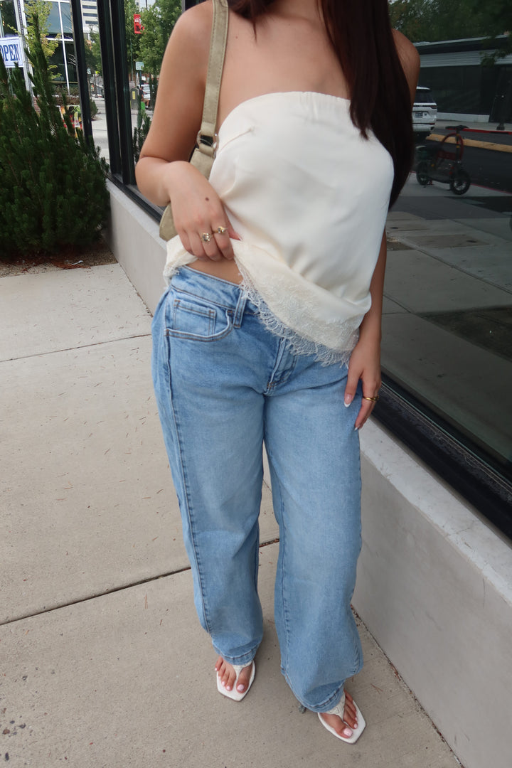 The Darla Lace Tube Top — Cream