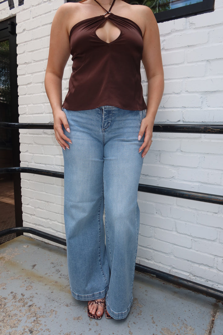 The Risen Wide Waistband Wide Leg Jean — Light Wash
