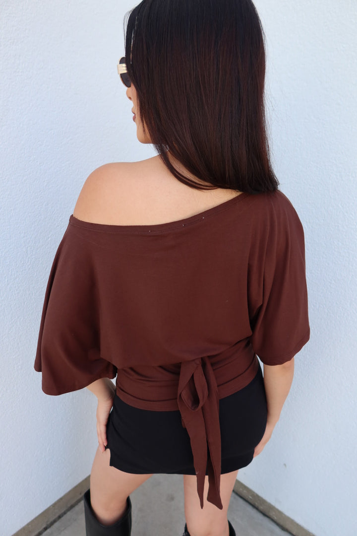 Lana Boat Neck Tie Back Knit Top