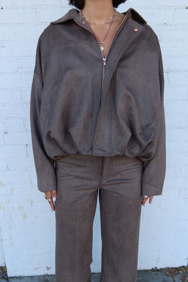 Mojave Faux Suede Zip-Up Jacket