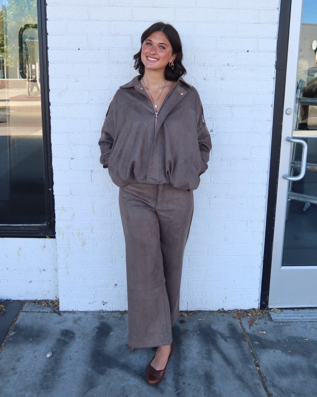 Mojave Faux Suede Wide Leg Pants