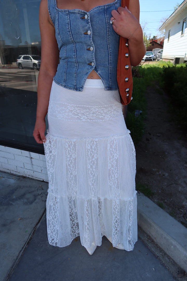 ENCHANTED LACE MAXI SKIRT