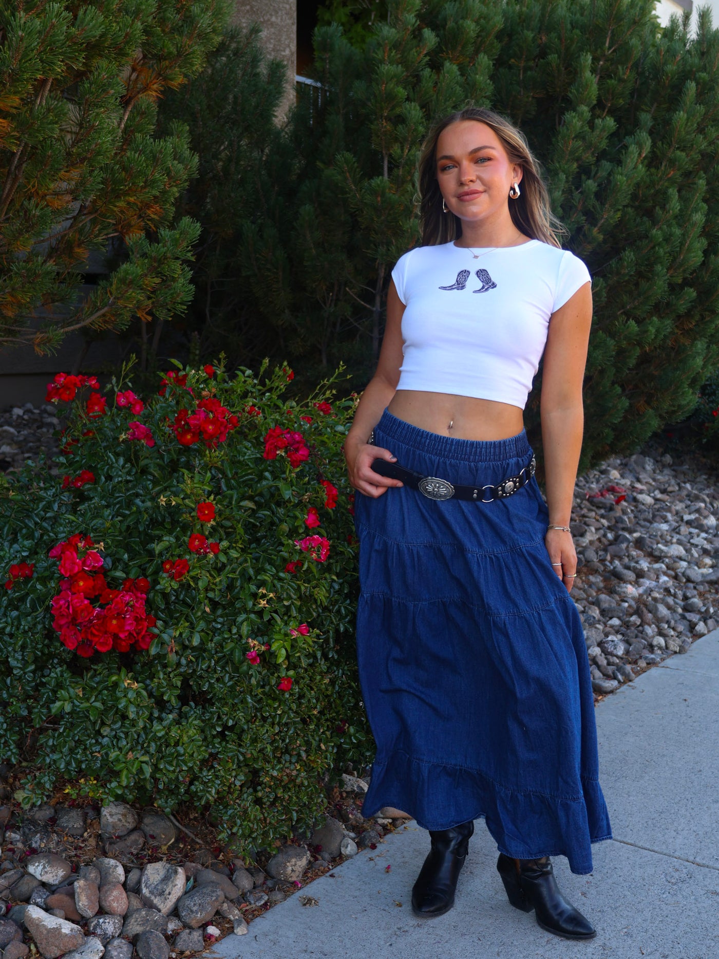 LEXINGTON DENIM MIDI SKIRT