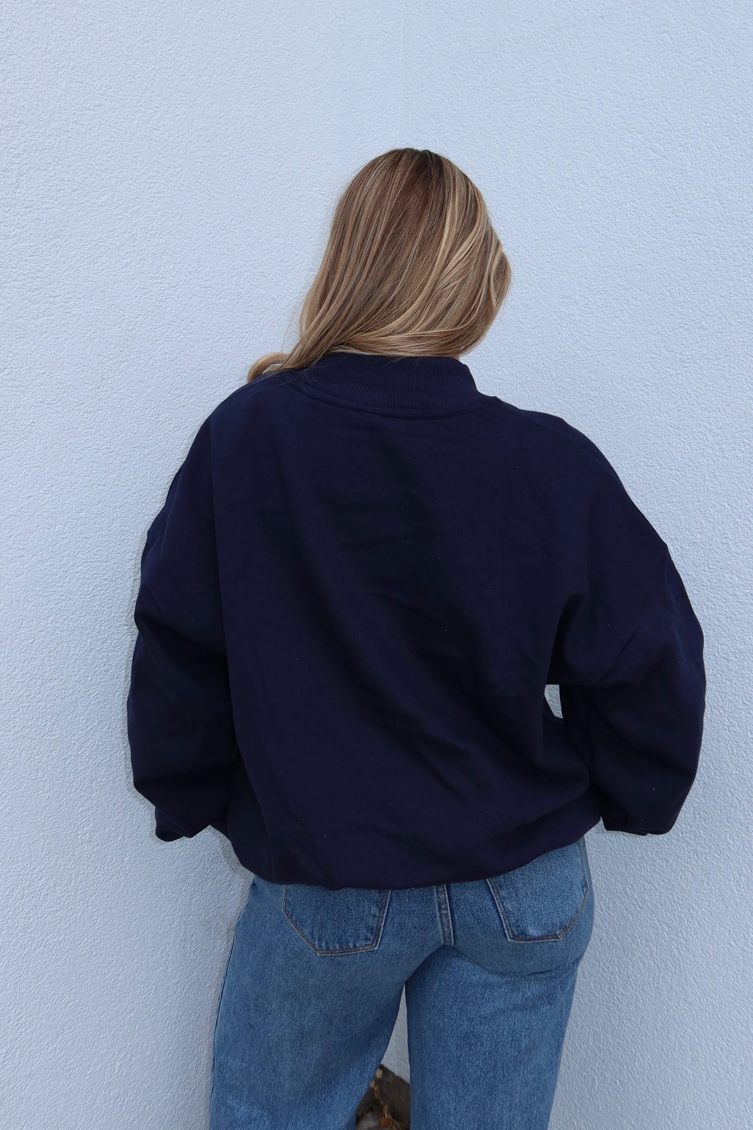NEVADA MOCKNECK SWEATSHIRT - NAVY