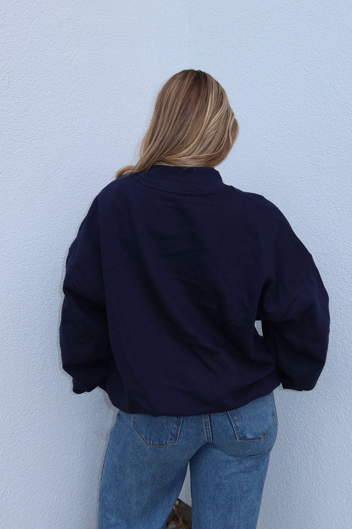 NEVADA MOCKNECK SWEATSHIRT - NAVY